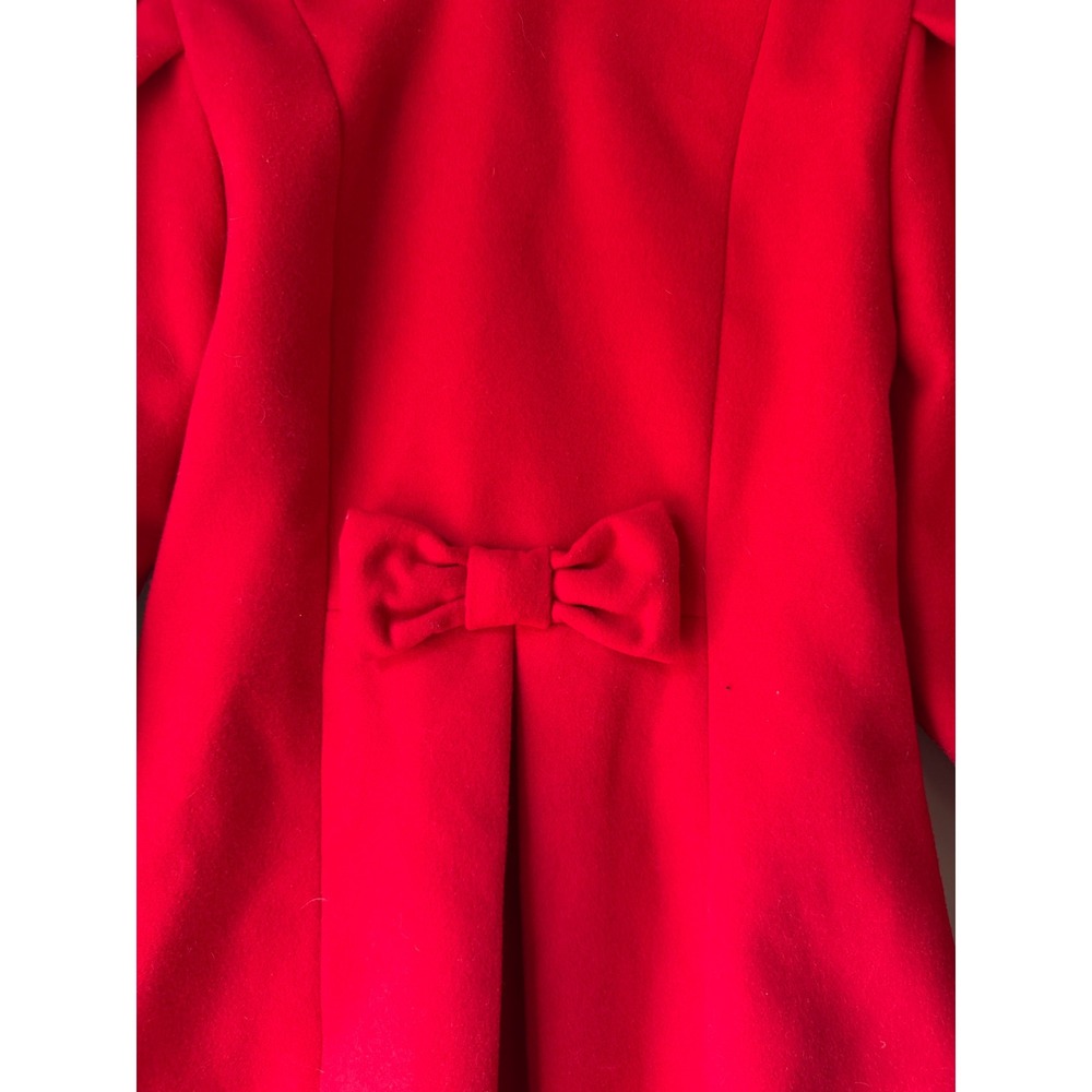 Janie and Jack Girls balloon sleeve Coat Size 7-8 Bradbury Red Wool Blend - Picture 4 of 8